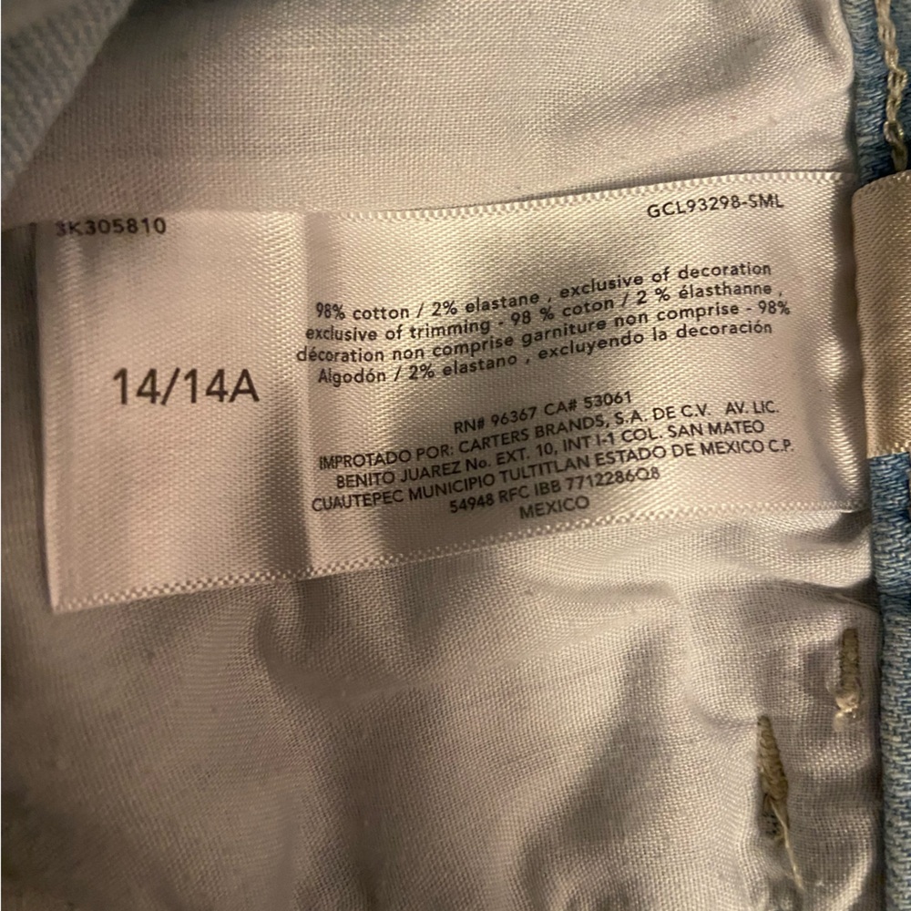 Oshkosh~Light Denim Overall Dress w/heart pocket~Girls size 14/14A~EUC - Picture 6 of 6